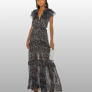 Sabina Musayev Revolve Gwen Maxi Dress Gown in Dotted Black Size XS